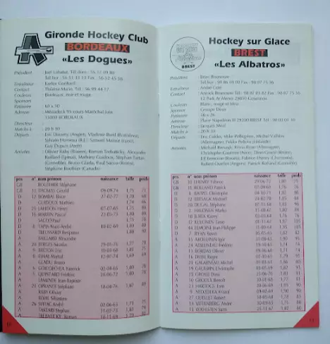 Хоккей Media Guide чемпионат Франции 1996-97 1