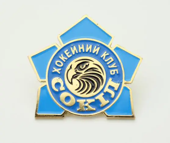 ХК Сокол Киев Украина /большой значок 32 мм, покрытие позолота/