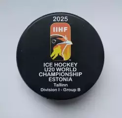 Хоккей официальная игровая шайба IIHF Чемпионат Мира 2025 U20 див. I-В Эстония