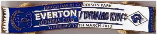 Футбол. Значок,серия шарфы ФК Динамо Киев ЛЕ 2014-15 Эвертон - Динамо К ( № 90)