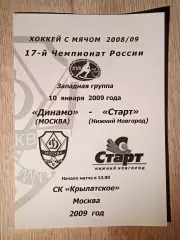 Динамо Москва - Старт Нижний Новгород. 10 января 2009 года.
