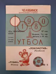 Локомотив Челябинск СССР/Россия - Рубин Казань СССР/Россия 1980
