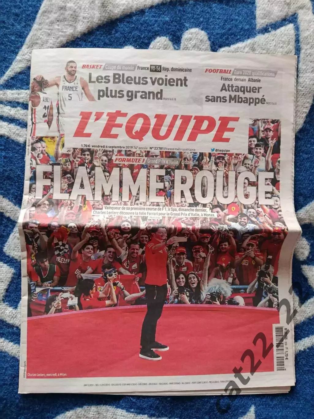 Газета L'EQUIPE/Команда 6.9.2019. Франция. Франция - Албания 2019