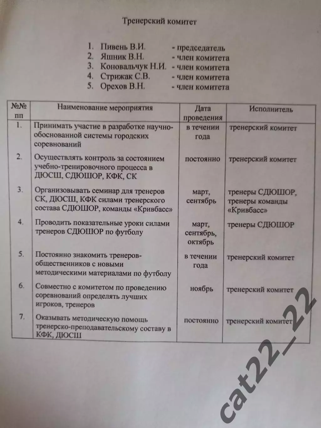 Издание: ФФ Кривого Рога. План работы. Кривой Рог Украина 2005 2