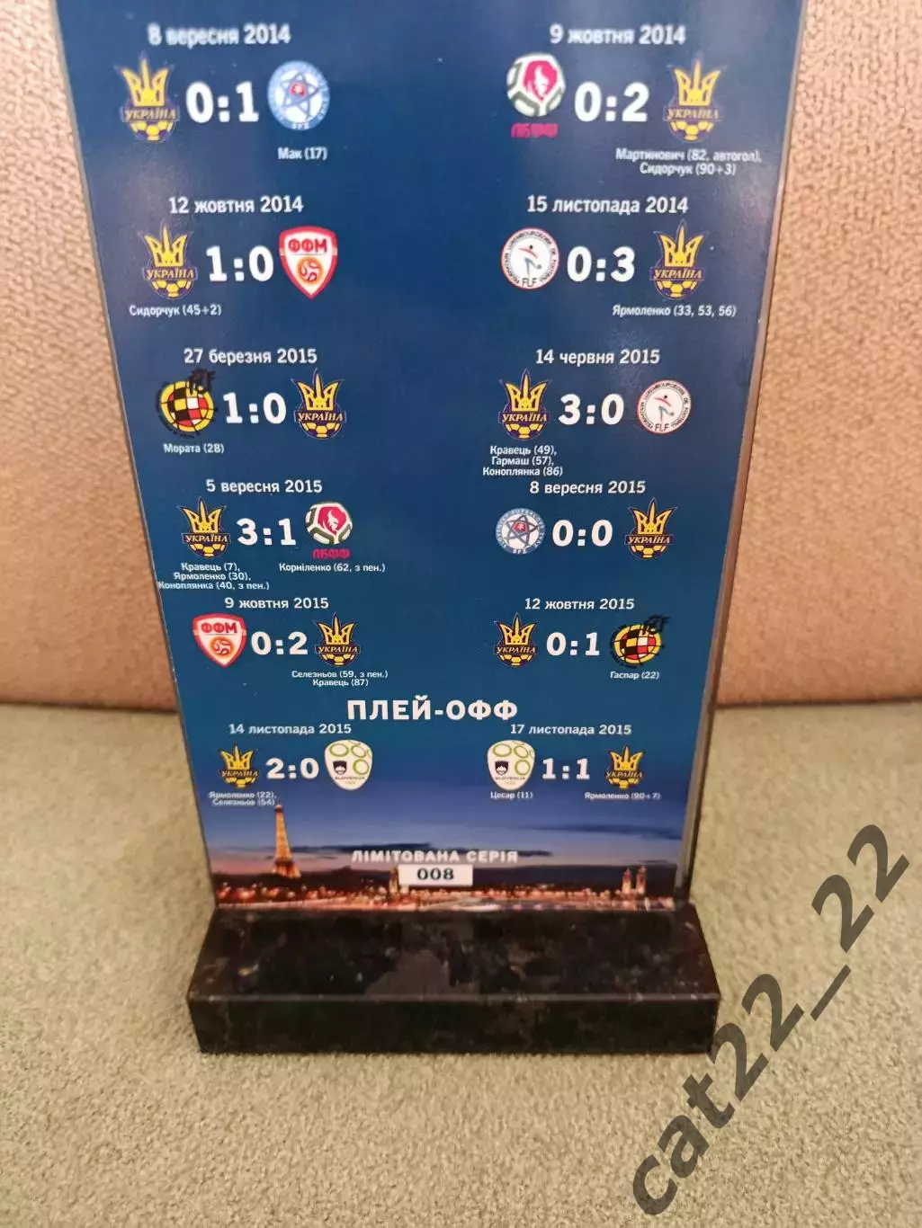 Сувенир ФФУ. Украина. ЕВРО - 2016. Франция. Чемпионат Европы 2016. Украина 2016 3