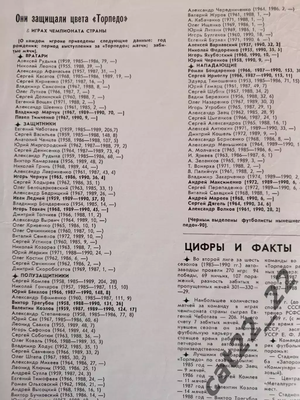 Буклет: Коммунаровец. Торпедо Запорожье СССР/Украина 1990 1