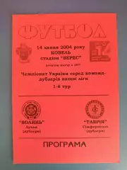 Волынь Луцк - Таврия Симферополь Крым 2004/2005