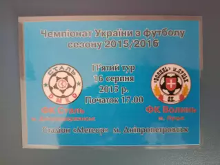 VIP! Сталь Днепродзержинск - Волынь Луцк 2015/2016