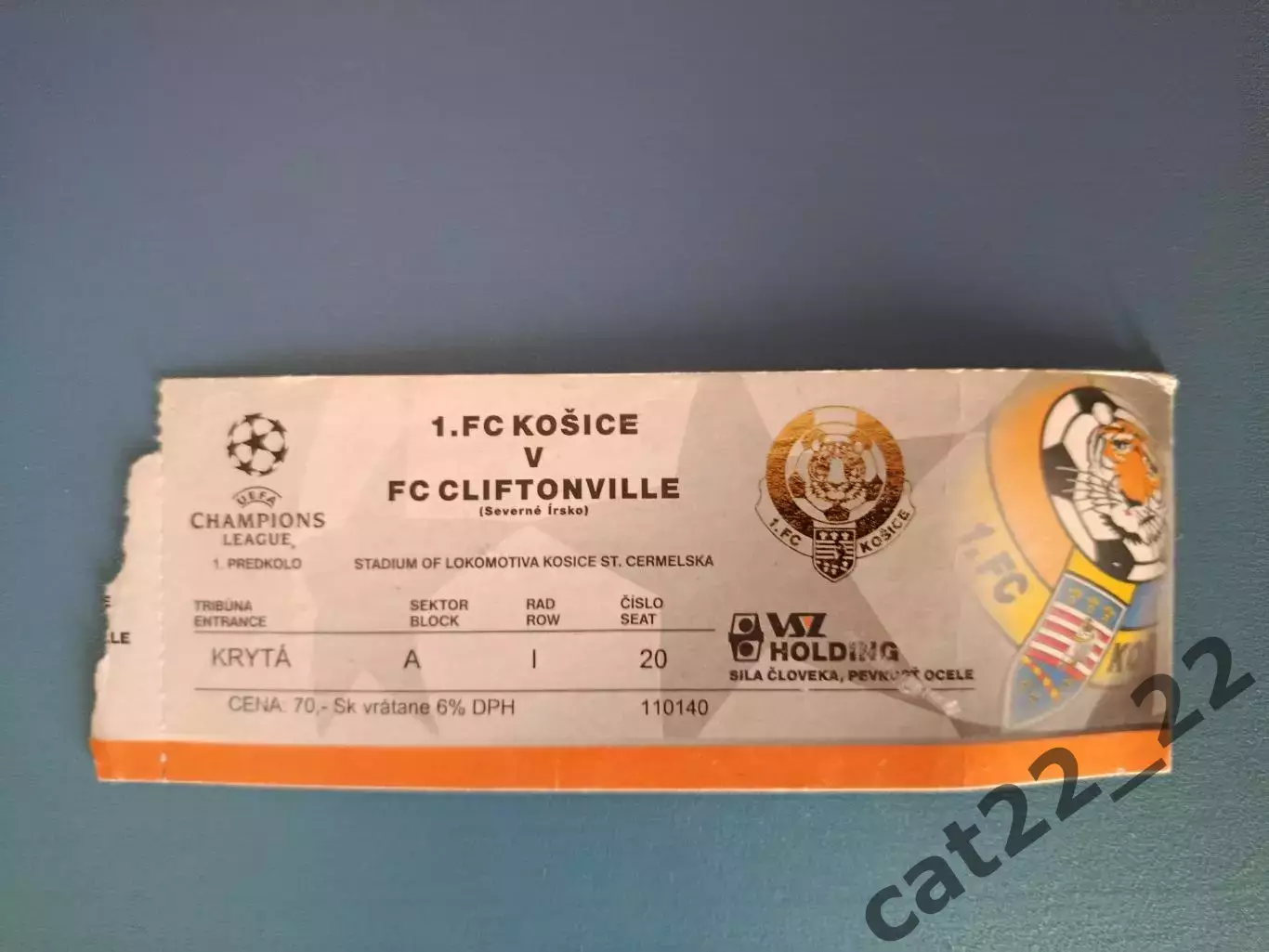 Кошице Словакия - Клифтонвилл Северная Ирландия 1998/1999