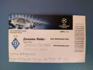 Динамо Киев Украина - Динамо Загреб Хорватия 2012/2013