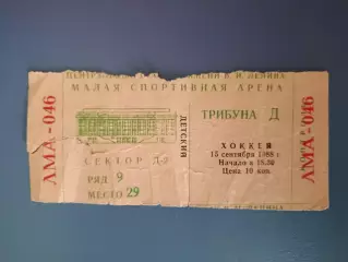 Хоккей. Динамо Москва СССР/Россия - Химик Воскресенск СССР/Россия 1988/1989