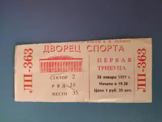Хоккей. Крылья Советов Москва СССР/Россия - Спартак Москва СССР/Россия 1976/1977