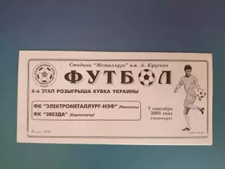 Электрометаллург - НЗФ Никополь - Звезда/Зирка Кировоград 2001/2002