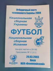 Украина - Испания 2003
