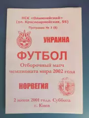 Украина - Норвегия 2001