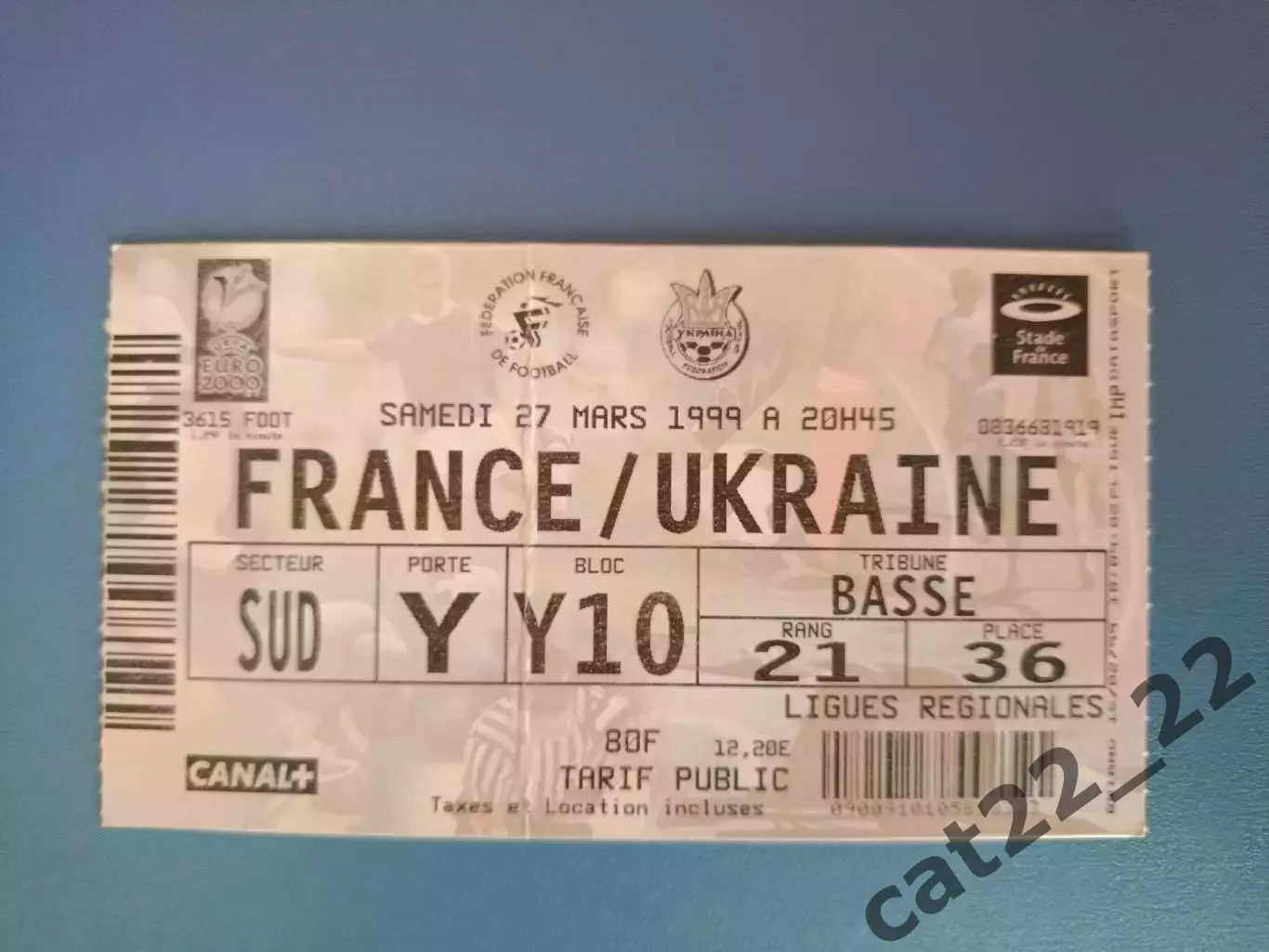 Франция - Украина 1999