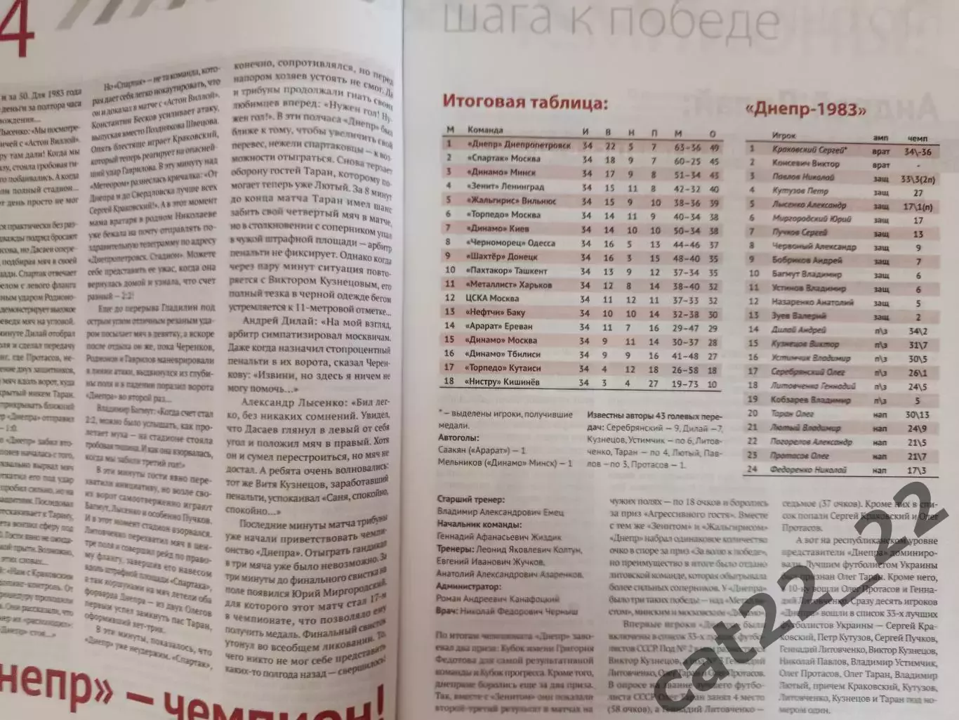 Книга/Издание: 34 шага к победе. Днепр Днепропетровск СССР/Украина 1983 - 2013 3