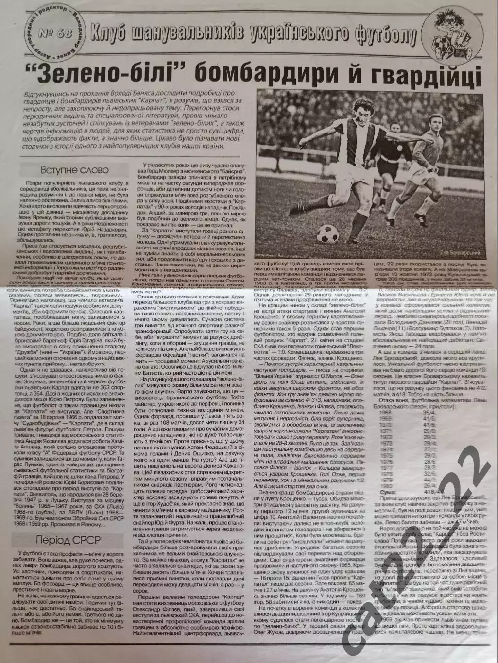 Карпаты Львов 1969. История 2010