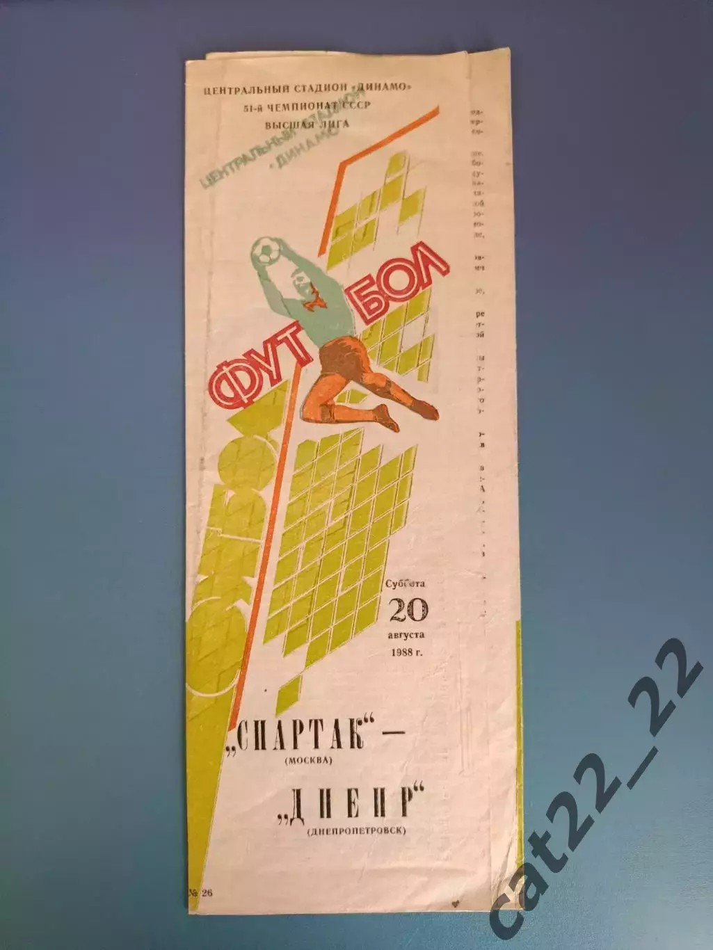 Спартак Москва СССР/Россия - Днепр Днепропетровск СССР/Украина 1988