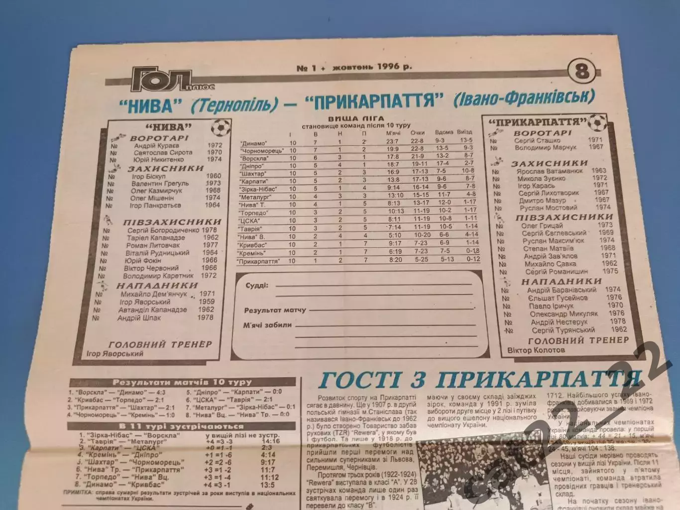 Нива Тернополь - Прикарпатье Ивано - Франковск 1996/1997 1