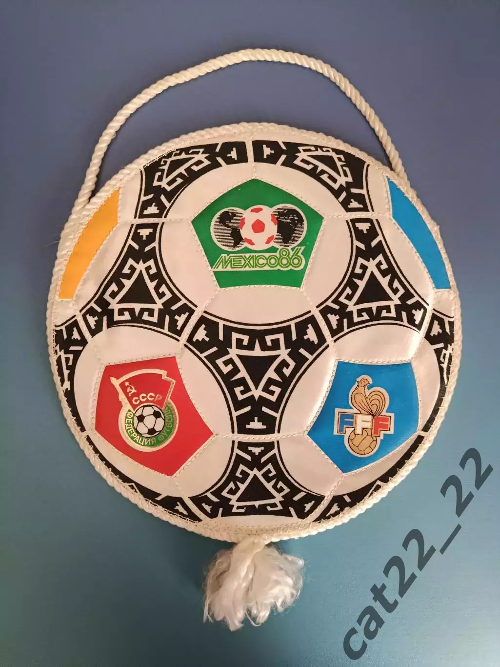 Официальный матчевый вымпел. СССР/Россия - Франция 05.06.1986