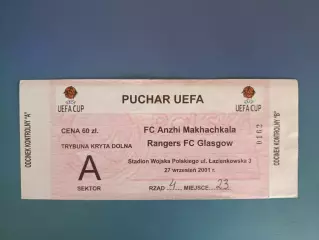 Анжи Махачкала Россия - Рейнджерс Глазго Шотландия 2001/2002