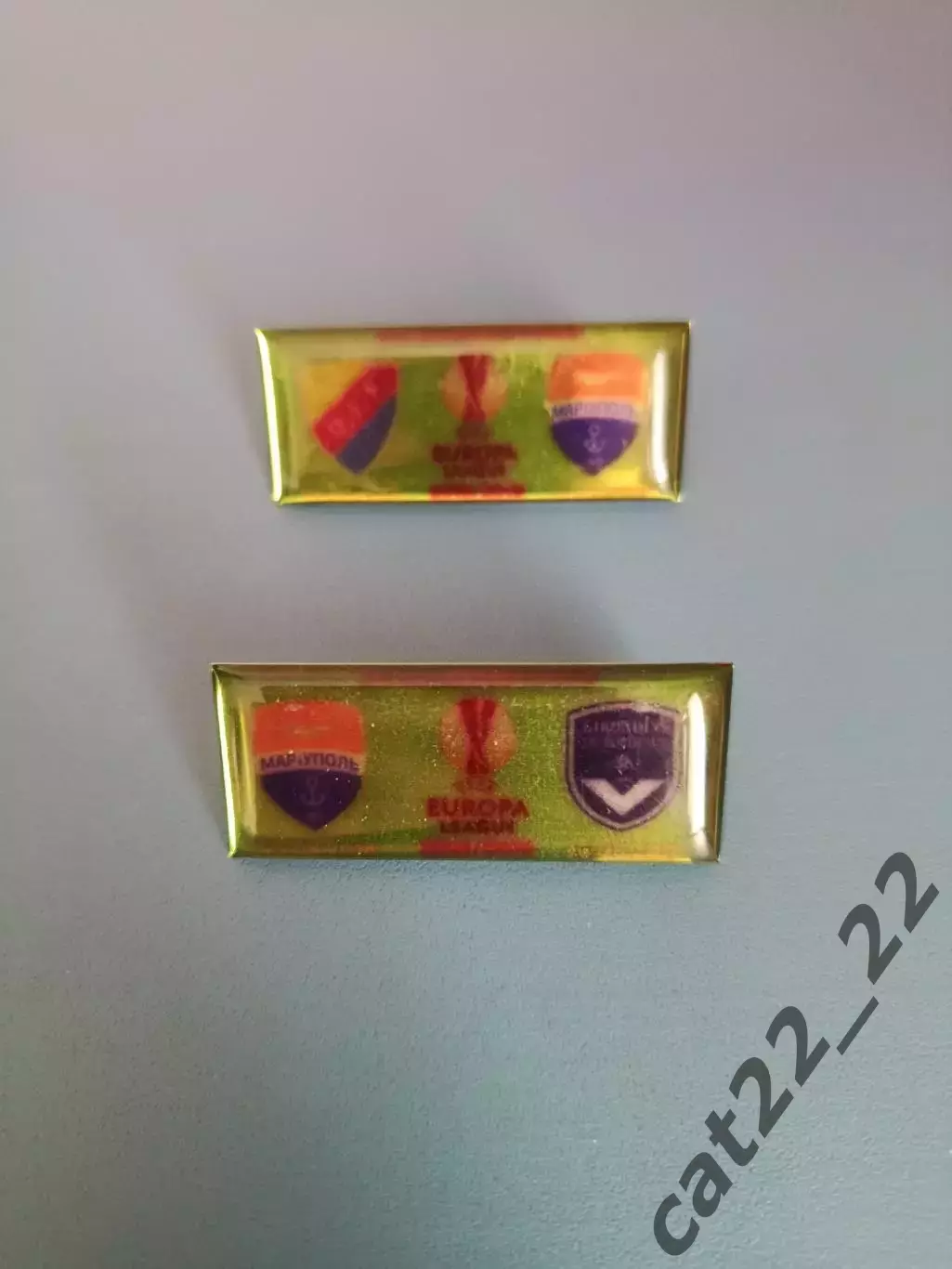 Знак/значок. Мариуполь Украина - Юргорден Швеция, Бордо Франция 2018/2019