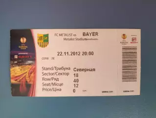 Металлист Харьков Украина - Байер Леверкузен Германия 2012/2013