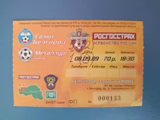 Салют Белгород Россия - Металлург Липецк Россия 2009