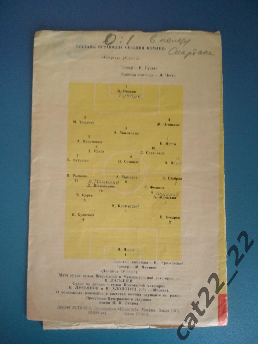 Спартак Москва СССР - Динамо Москва СССР 02.05.1957 1