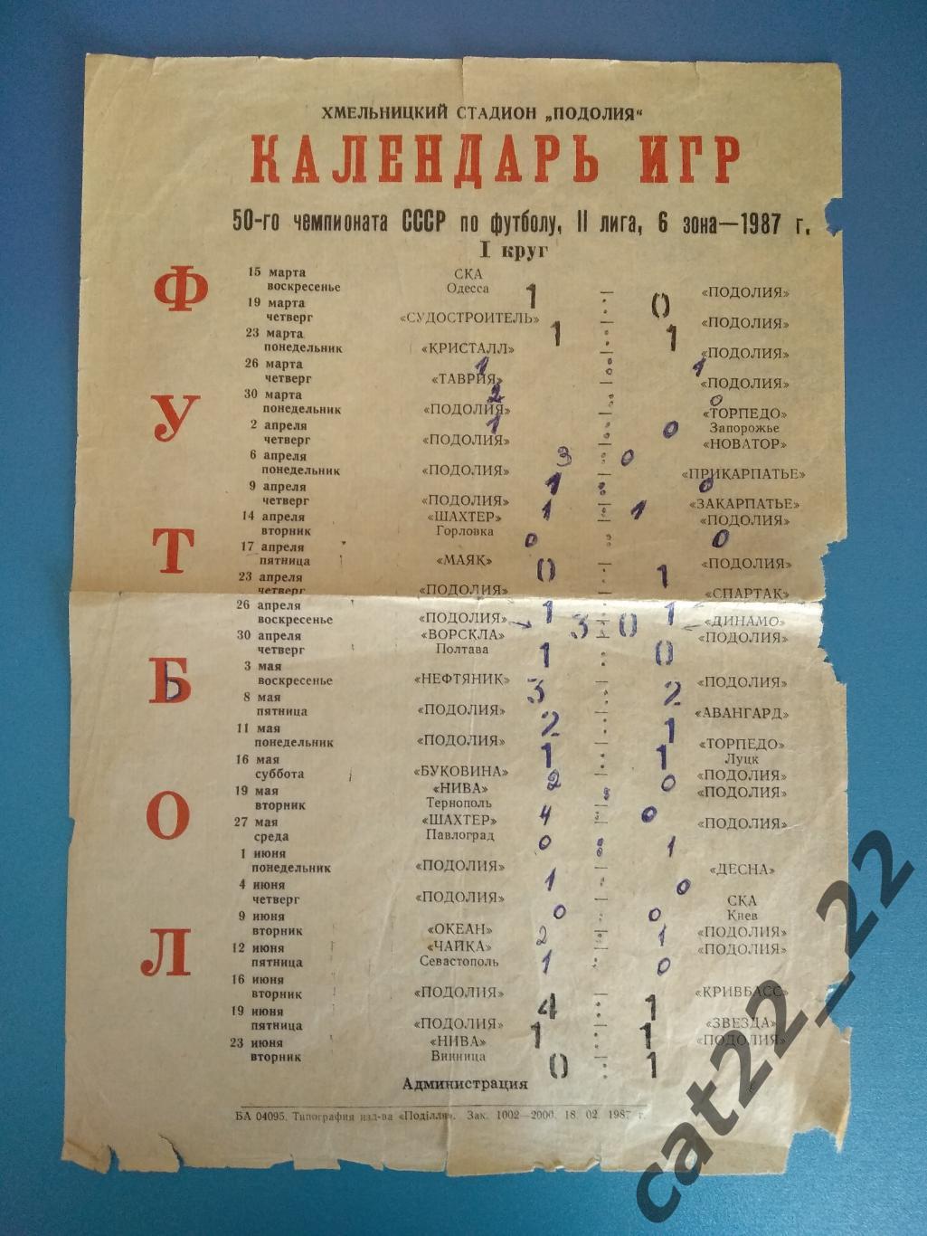 Буклет: Хмельницкий СССР/Украина 1987