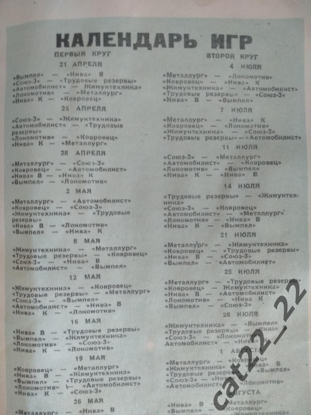 Буклет: Мотобол. СССР. Полтава СССР/Украина 1984 2