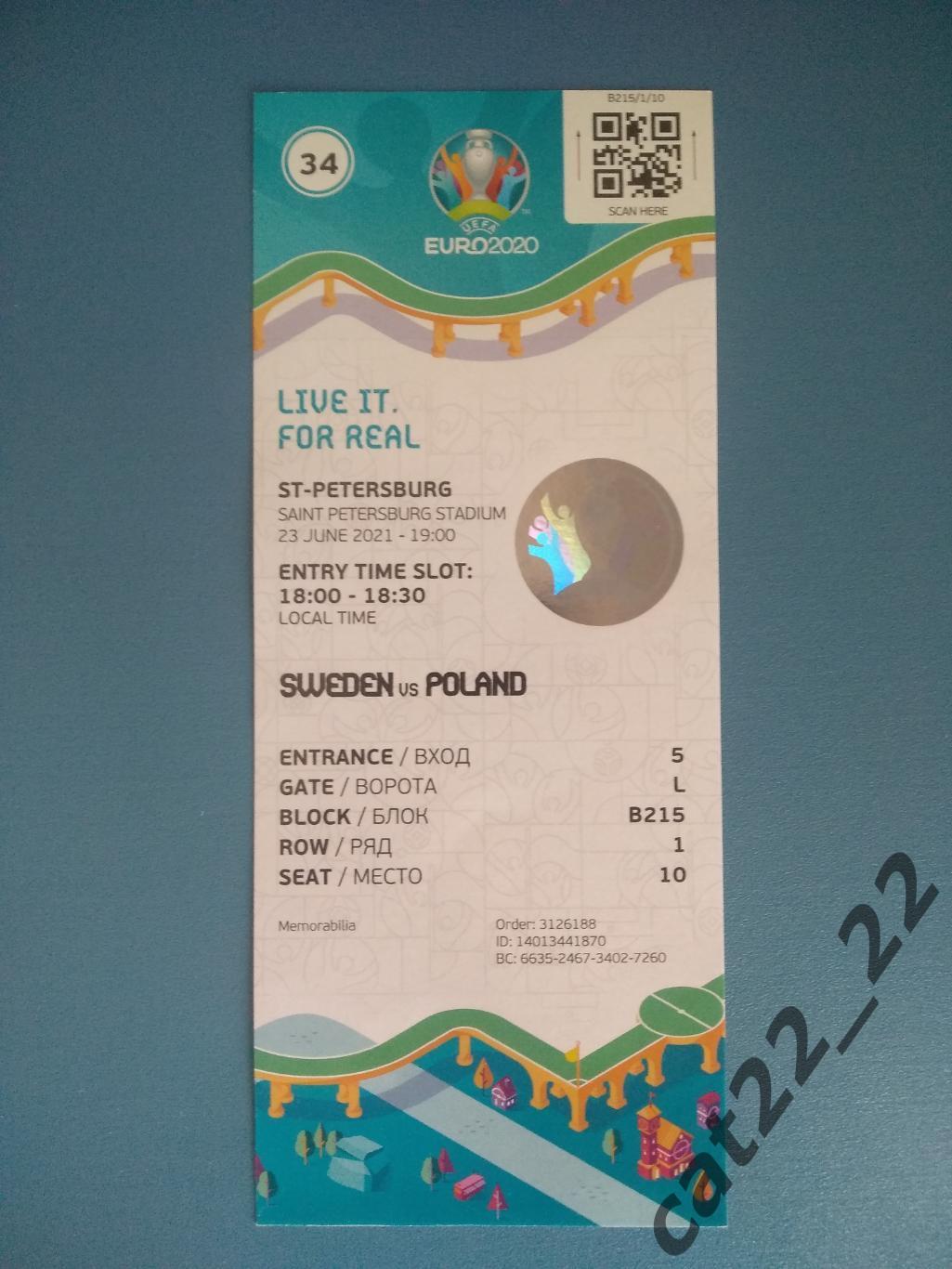 ЕВРО - 2020. Санкт-Петербург Россия. Швеция - Польша 23.06.2021