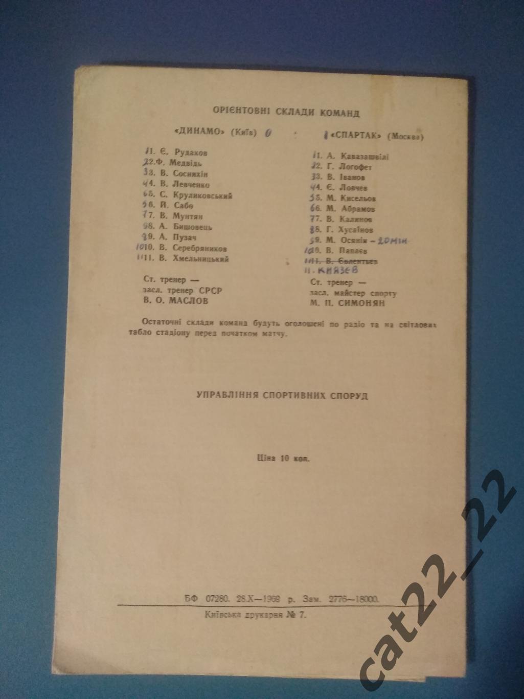 Динамо Киев СССР/Украина - Спартак Москва СССР/Россия 1969 1