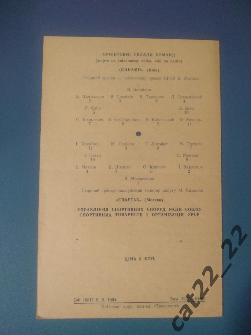 Синий цвет обложки. Динамо Киев СССР/Украина - Спартак Москва СССР/Россия 1964 1