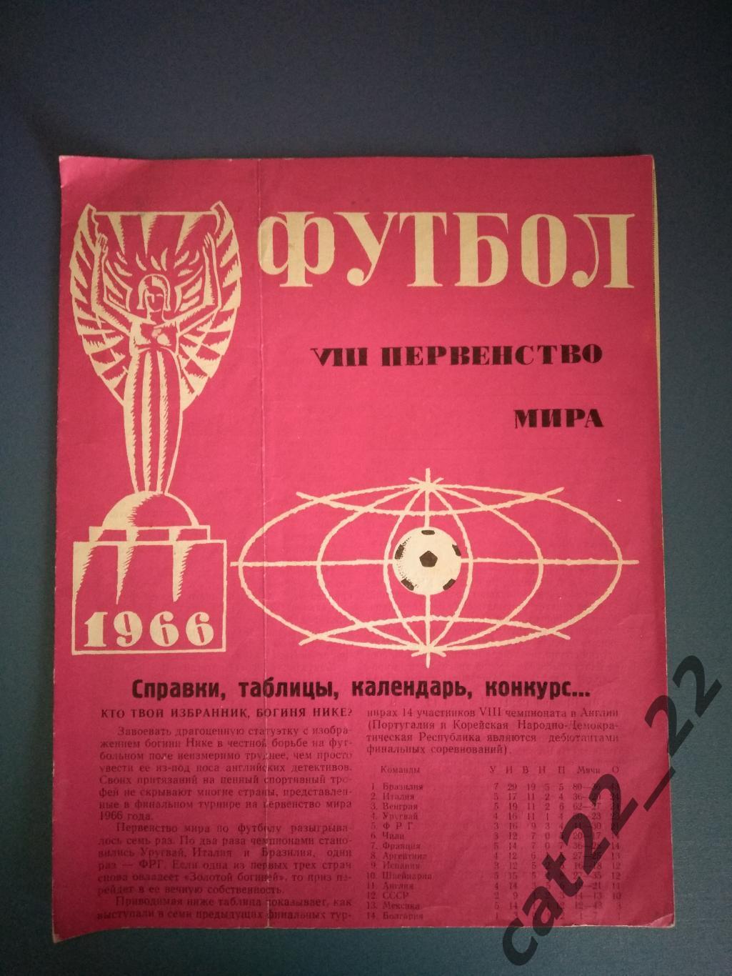 Цена за комплект. Буклет: Чемпионат мира 1966. Москва СССР/Россия 1966