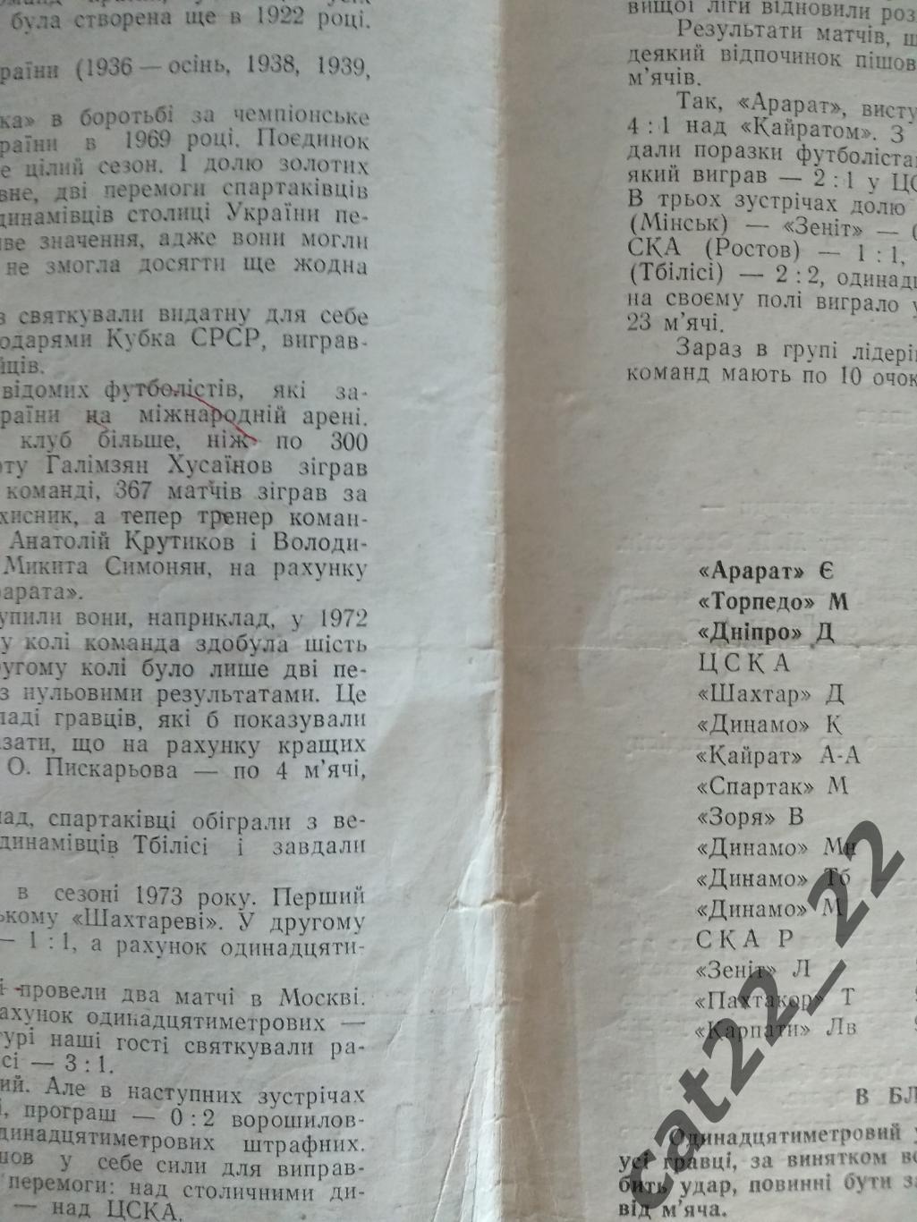 Карпаты Львов СССР/Украина - Спартак Москва СССР/Россия 1973 1