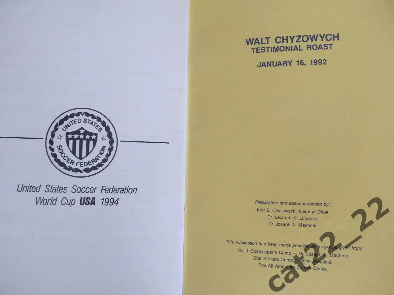 Буклет: Футбол. Владимир/Уолтер Чижович. Диаспора. Львов/Польша/Украина/США 1994 3