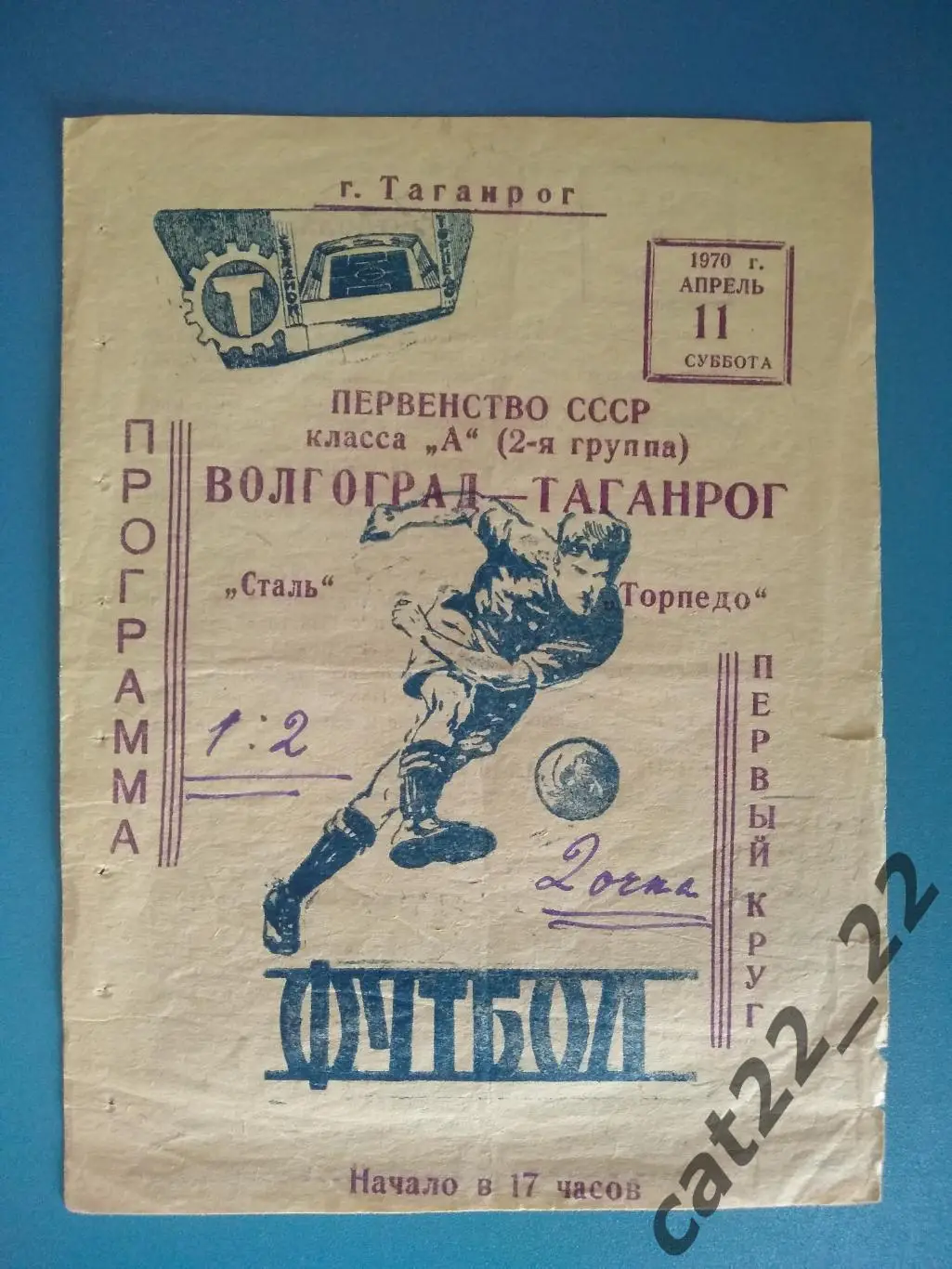 Торпедо Таганрог СССР/Россия - Сталь Волгоград СССР/Россия 1970