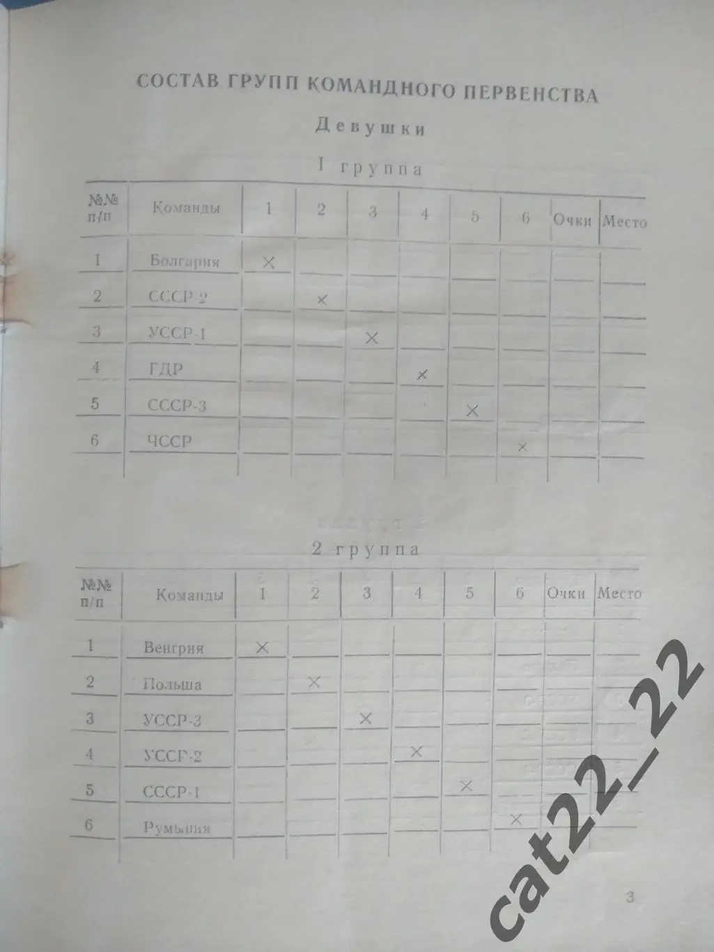 Турнир 1976. Львов. СССР, УССР/Украина, ГДР/Германия, Болгария, Польша, Румыния 1