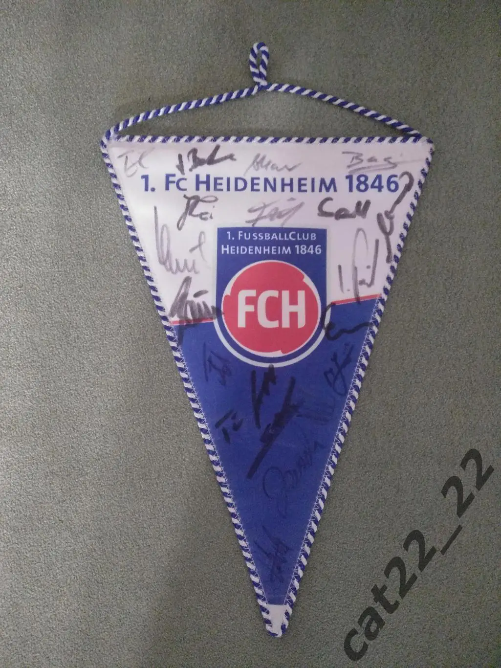 Автографы. Матчевый вымпел Днепр Днепр Украина - Хайденхайм Германия 24.01.2016