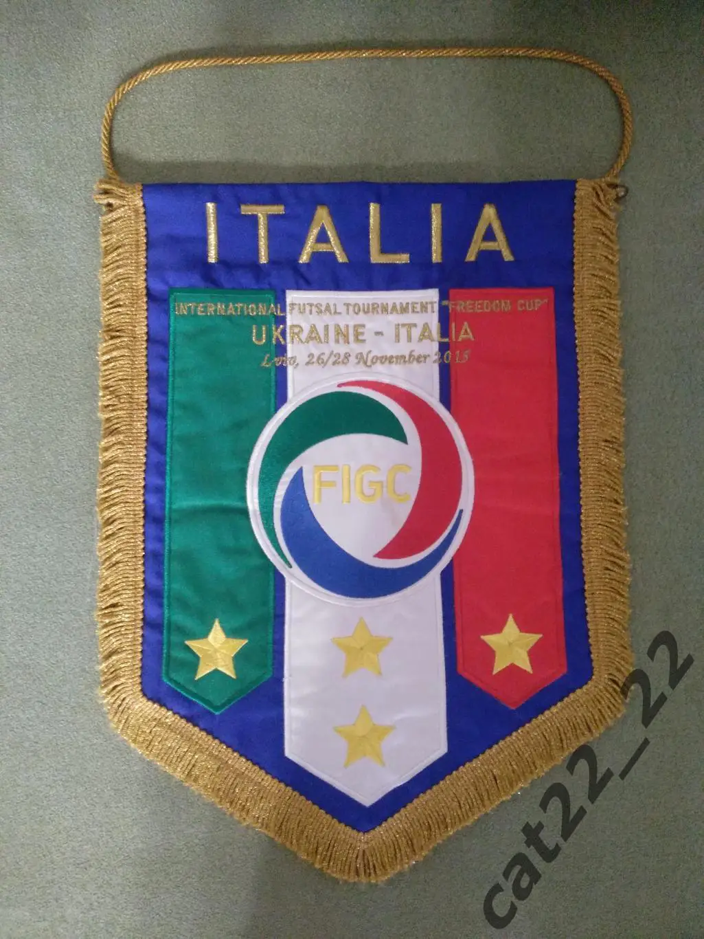Матчевый капитанский вымпел Украина - Италия 26/28.11.2015