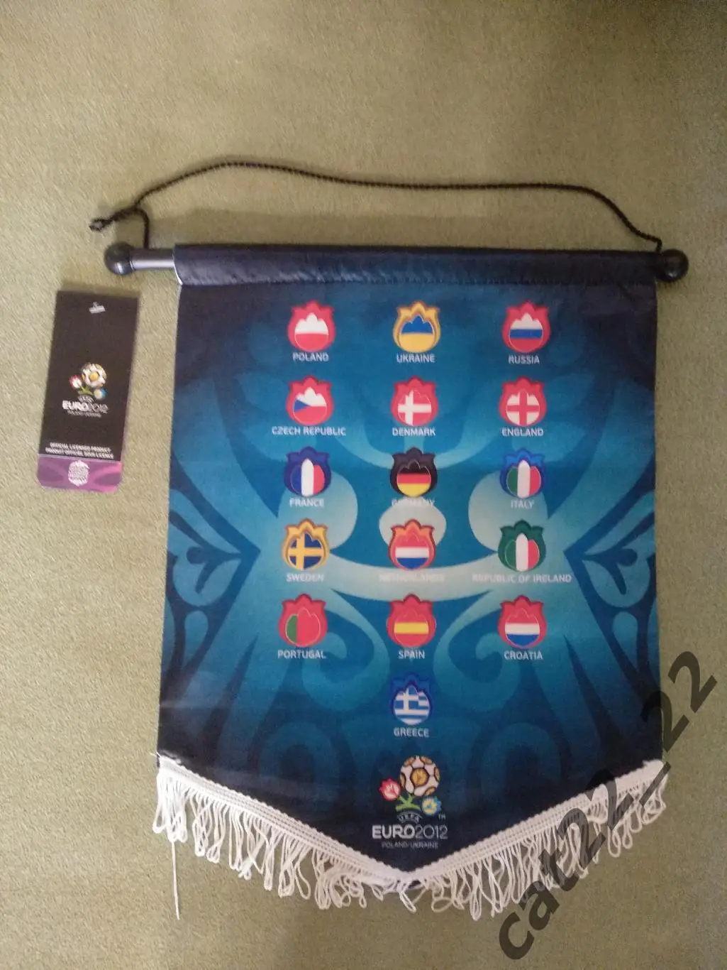 Официальный вымпел. Чемпионат Европы. Украина,Россия,Польша,Чехия,Хорватия 2012