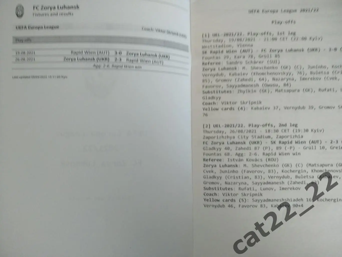 Итоги незавершенного еврокубкового сезона. Заря Луганск Украина 2021/2022 2