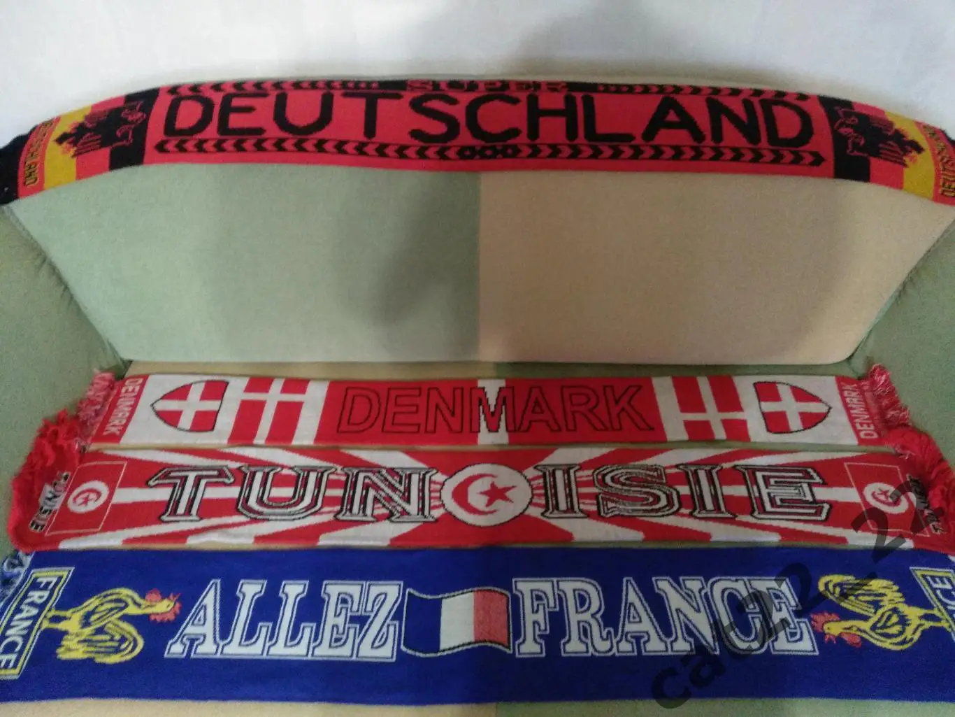 Лот № 77. Шарф футбольный. Германия, Дания, Франция