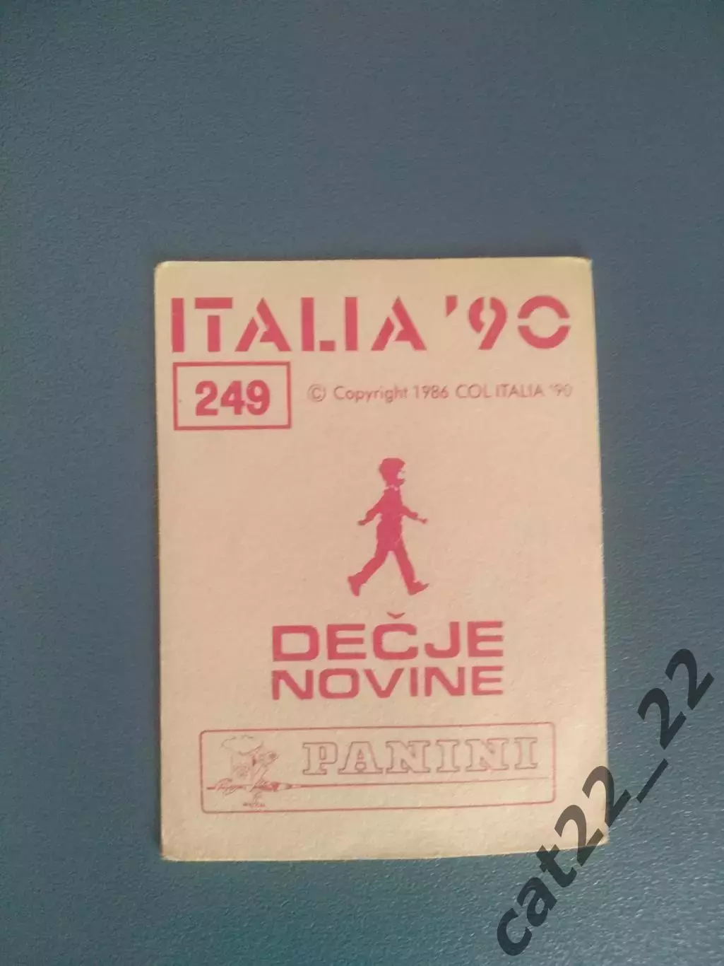 Наклейка. Панини/Panini. Чемпионат мира 1990. № 249 1