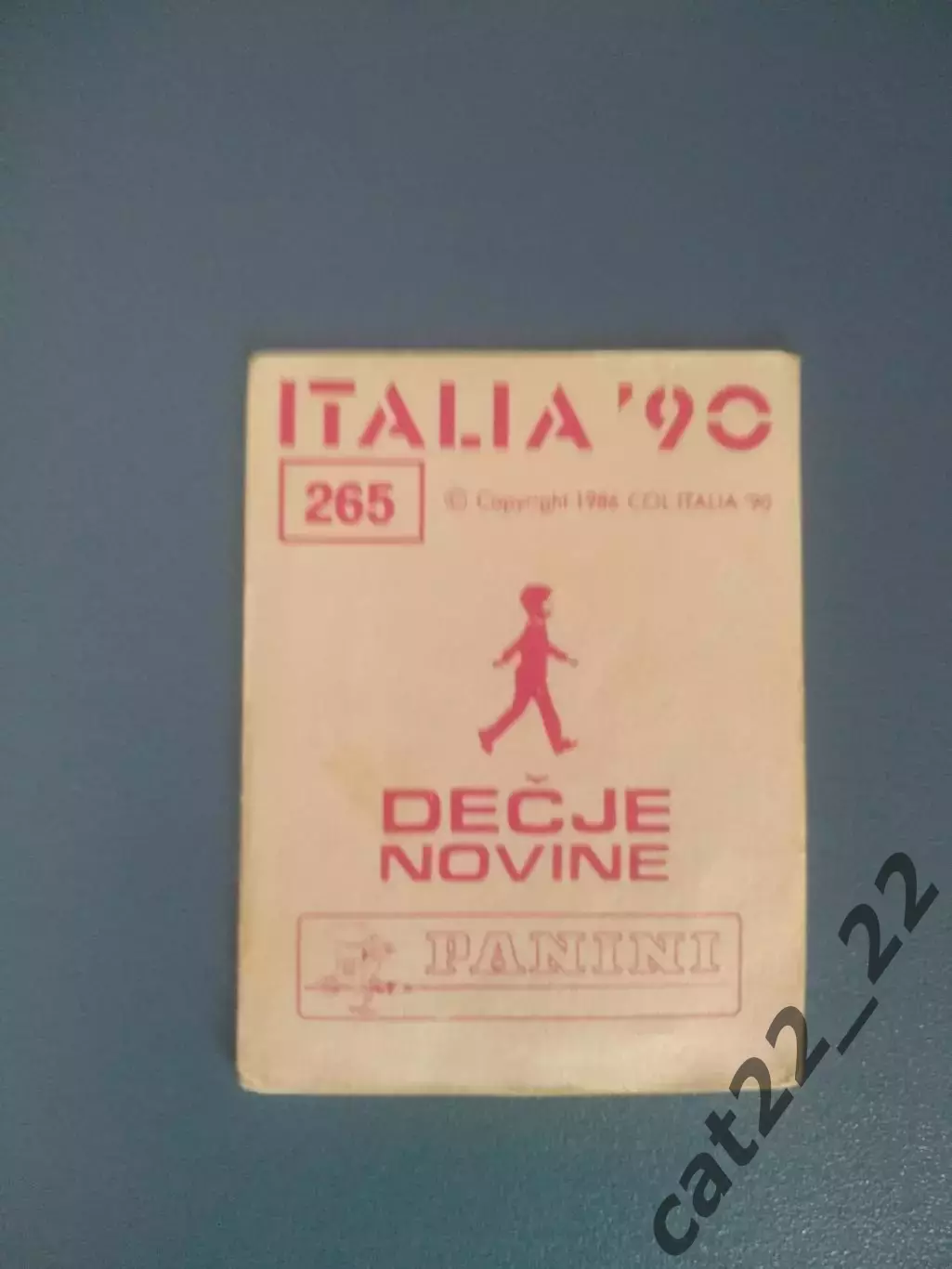 Наклейка. Панини/Panini. Чемпионат мира 1990. № 265 1