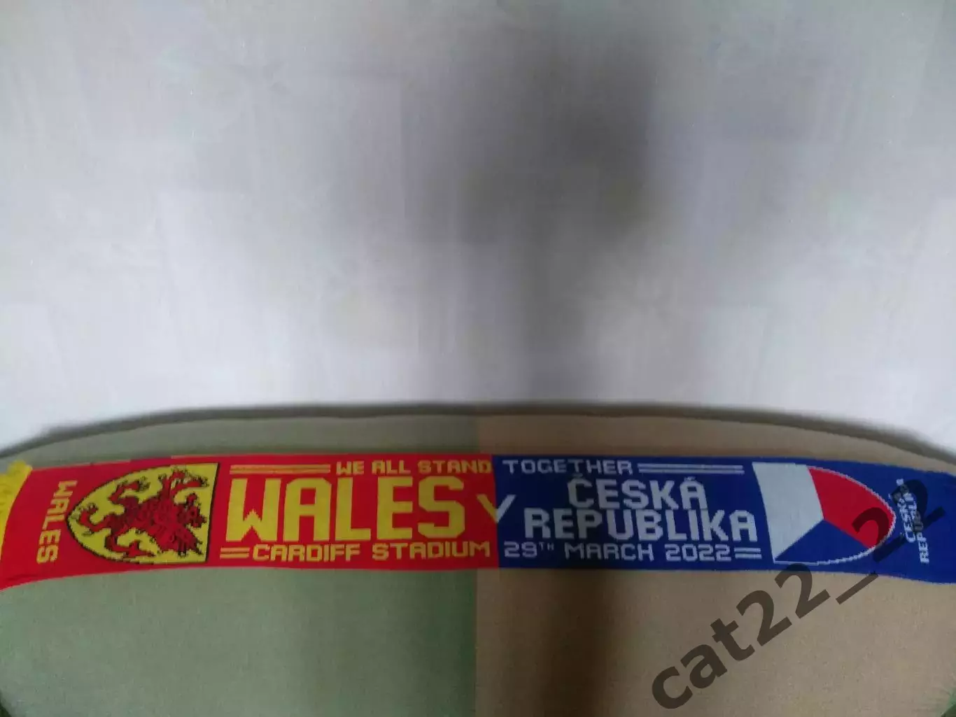 Лот № 95. Шарф футбольный. Уэльс - Украина 05.06.2022/Уэльс - Чехия 29.03.2022 1