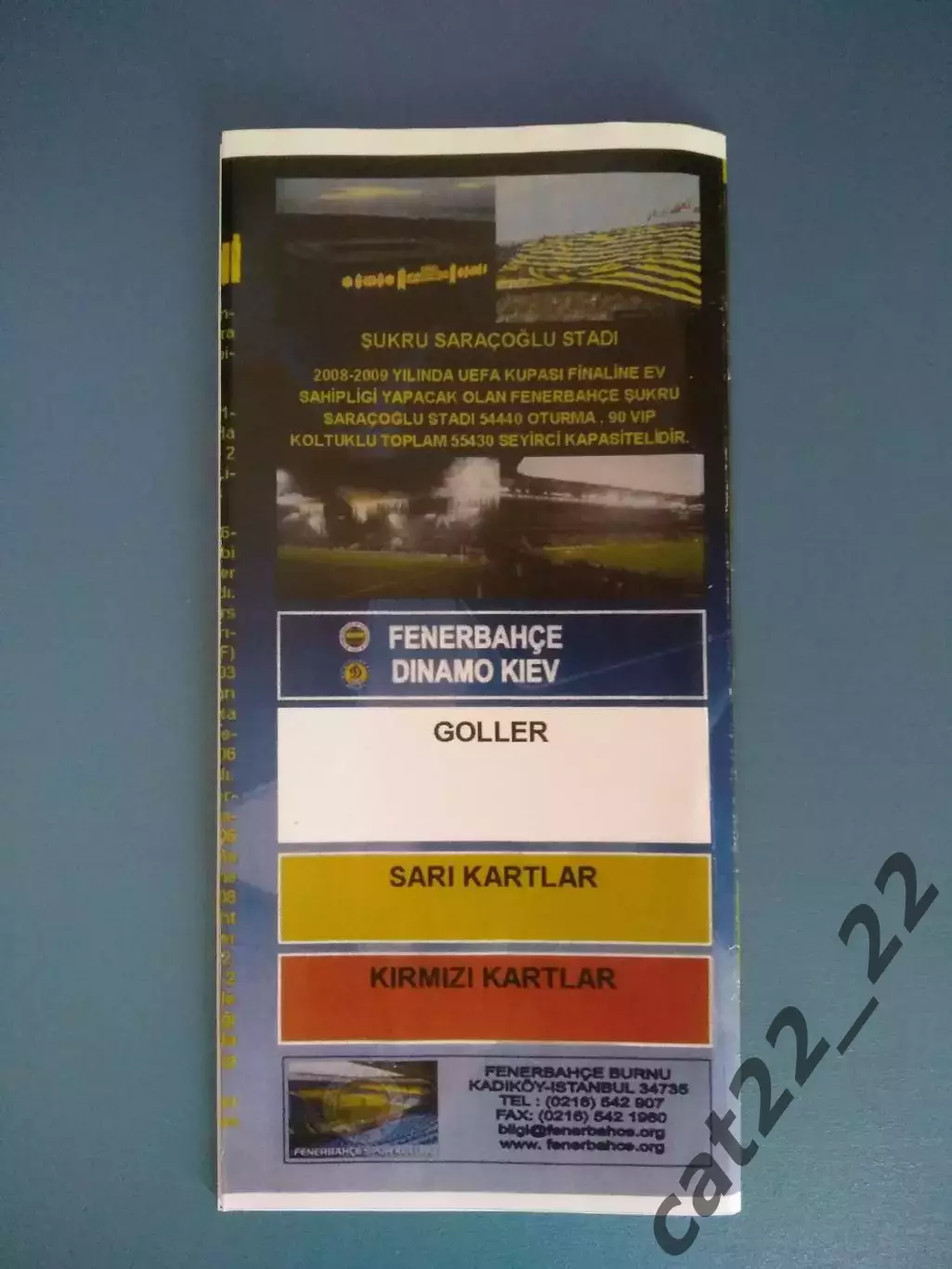 Фенербахче Стамбул Турция - Динамо Киев Украина 2008/2009 2