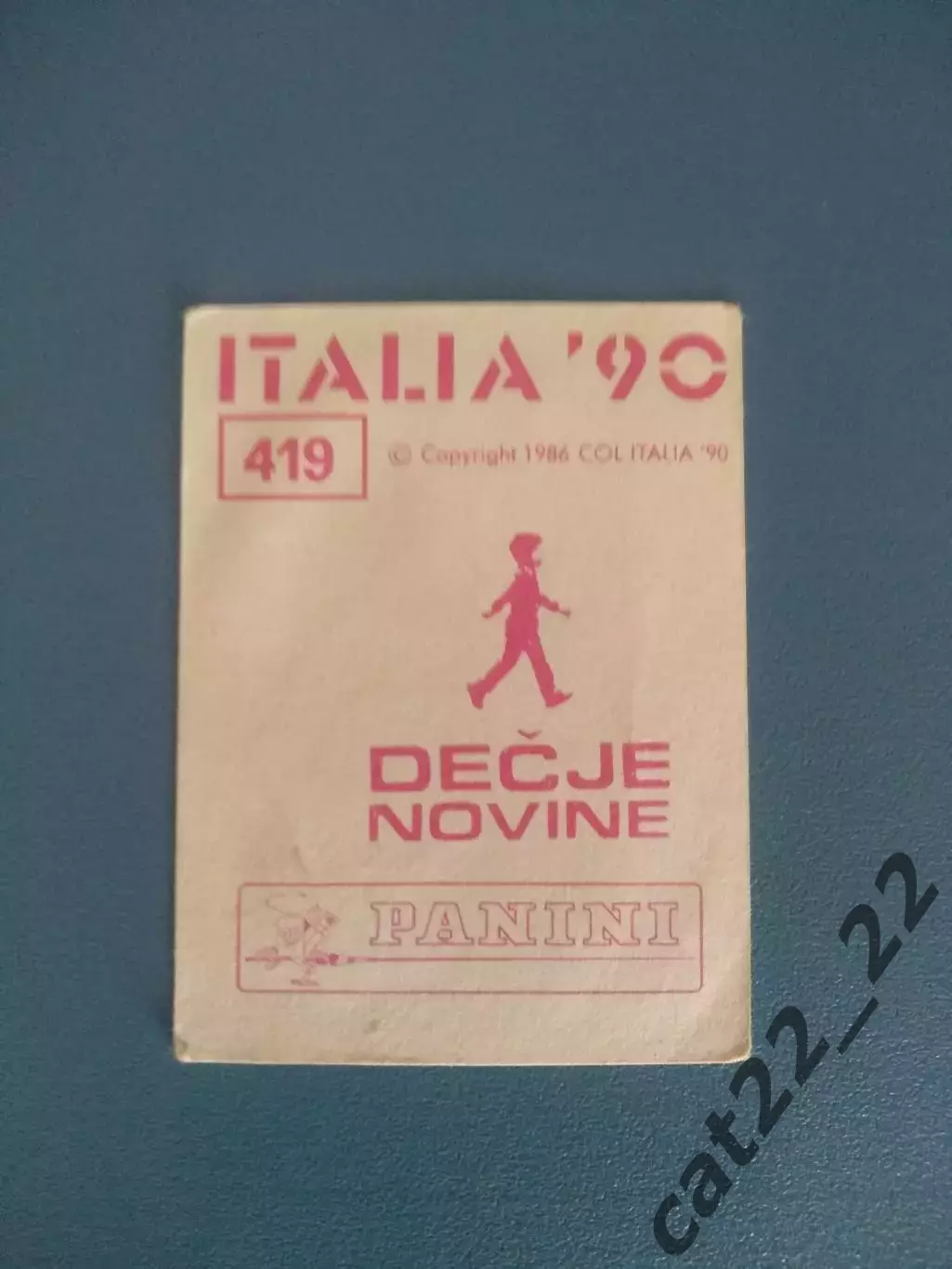 Наклейка. Панини/Panini. Чемпионат мира 1990. № 419 1